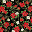 Blooming Holidays - Black Metallic Gold Small Floral - Hoffman Fabrics - Polonia Designs