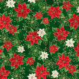 Blooming Holidays - Hunter Metallic Gold Small Floral - Hoffman Fabrics - Polonia Designs
