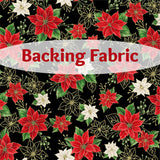Blooming Holidays-Black 12"x43" Quilt-As-You-Go Table Runner Kit - Curated by Polonia Designs - Polonia Designs