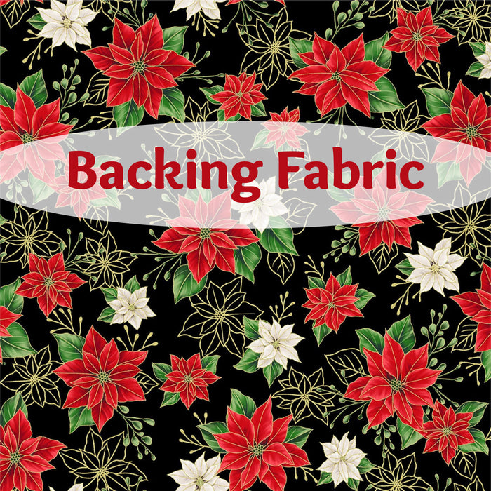 Blooming Holidays-Black 12"x43" Quilt-As-You-Go Table Runner Kit
