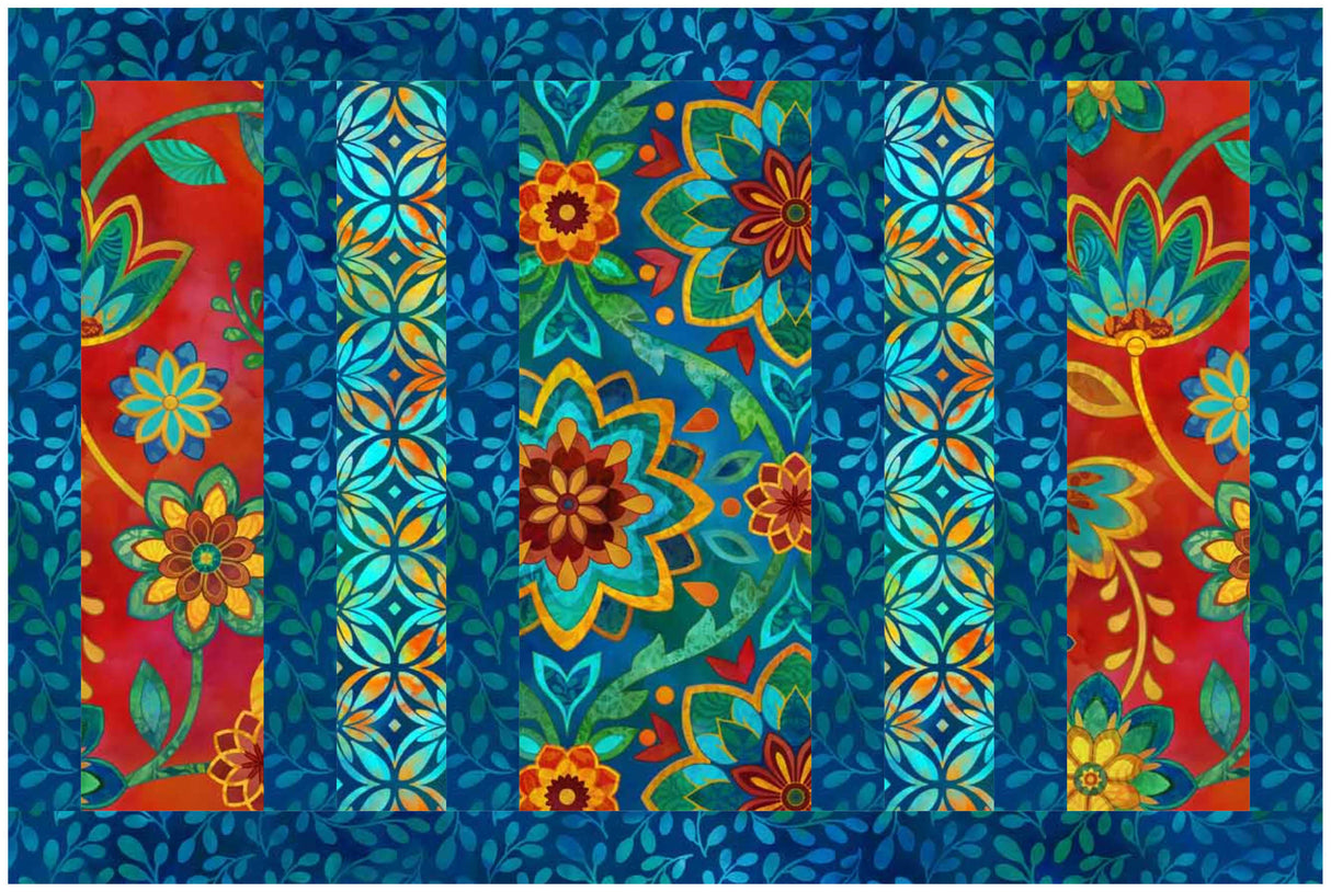 Boho Blooms 12"x18" Flip-Out Quilted Placemats Kit | Set of 4