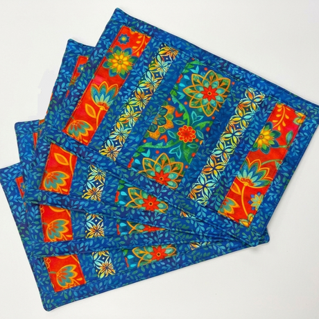 Boho Blooms 12"x18" Flip-Out Quilted Placemats Kit | Set of 4