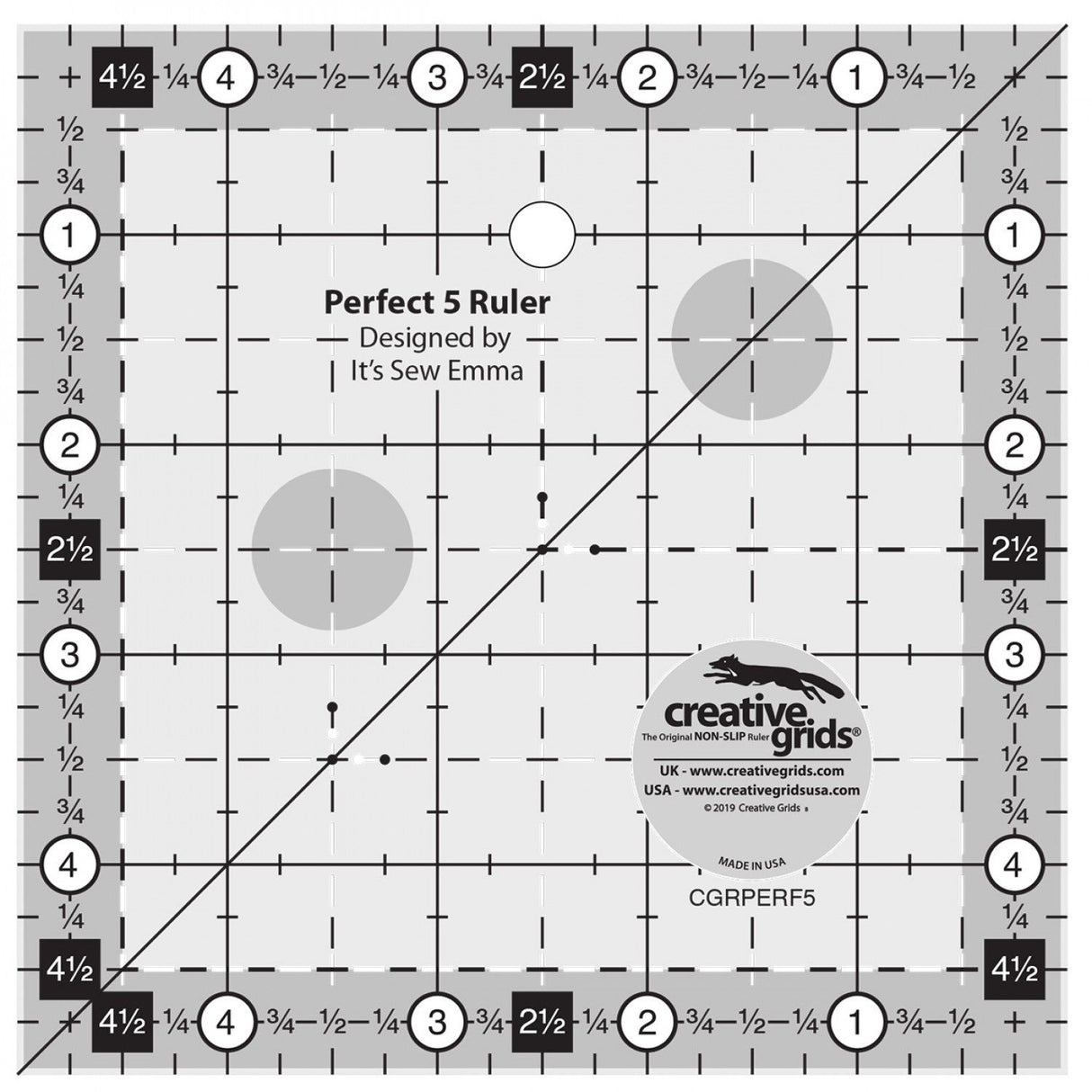 Creative Grids Perfect 5in Ruler - Creative Grids - Polonia Designs