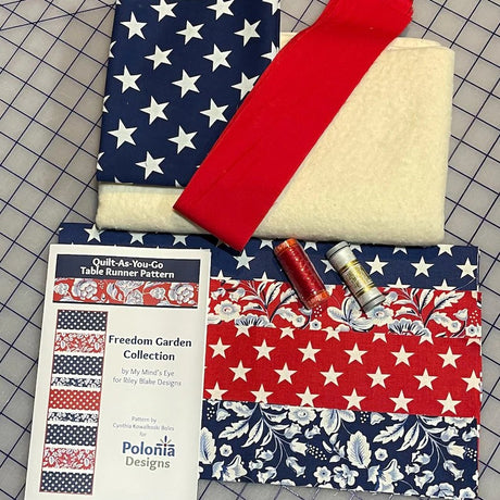 Freedom Garden 12"x42" Quilt-As-You-Go Table Runner Kit - Curated by Polonia Designs - Polonia Designs