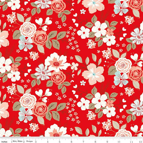 You & Me - Main Floral Red - Riley Blake Designs - Polonia Designs