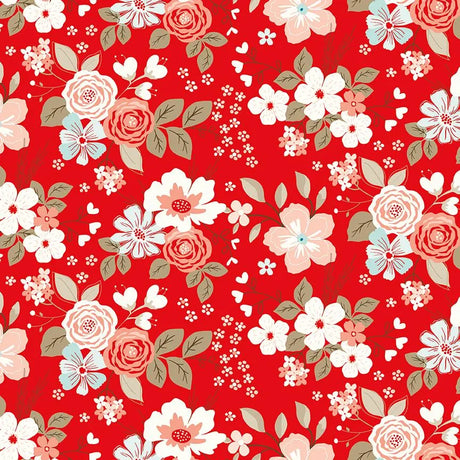 You & Me - Main Floral Red - Riley Blake Designs - Polonia Designs
