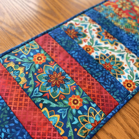 Boho Blooms 12"x42" Quilt-As-You-Go Table Runner Kit - Curated by Polonia Designs - Polonia Designs