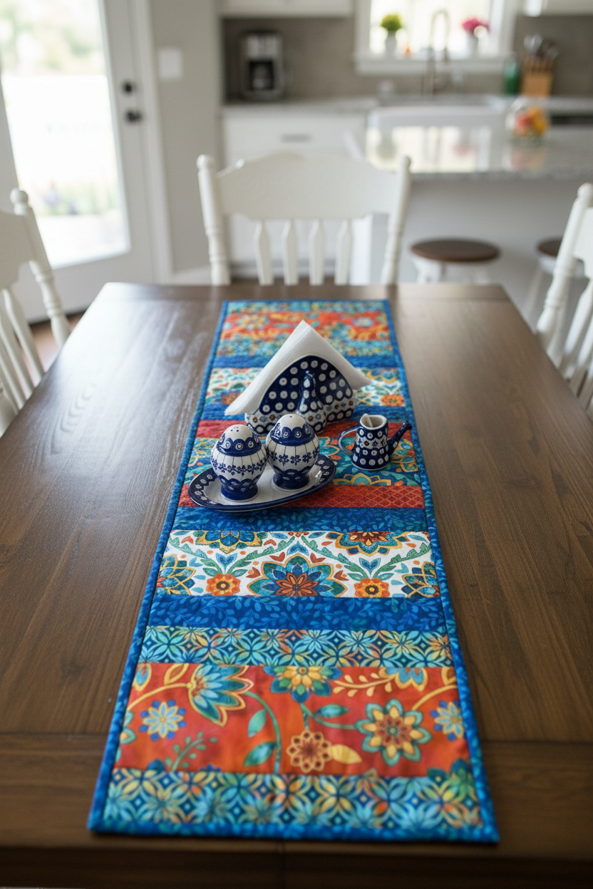 Quilt-As-You-Go 12"x42" Easy Quilted Table Runner Pattern