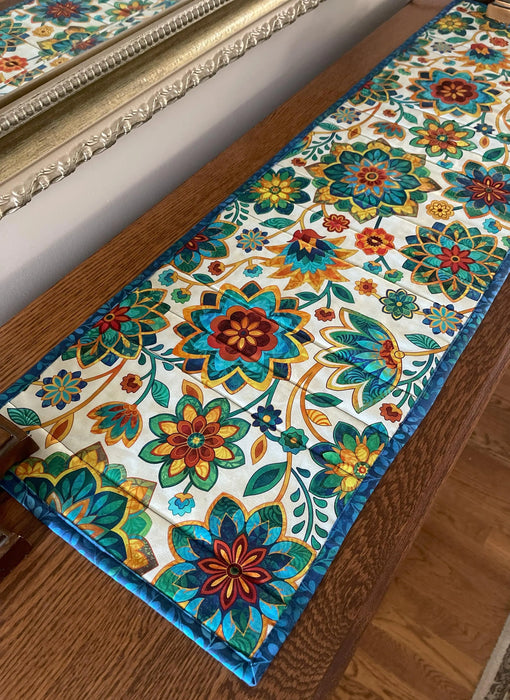 Boho Blooms 12"x42" Quilt-As-You-Go Table Runner Kit