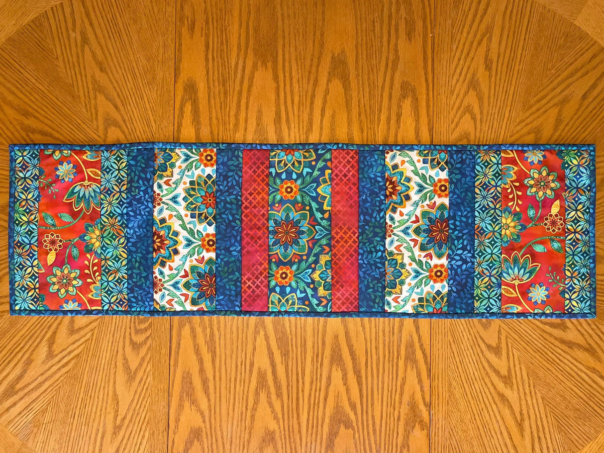 Boho Blooms 12"x42" Quilt-As-You-Go Table Runner Kit - Curated by Polonia Designs - Polonia Designs