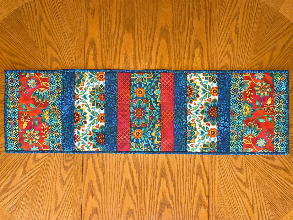 Boho Blooms 12"x42" Quilt-As-You-Go Table Runner Kit