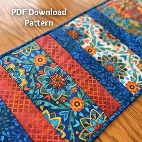 Quilt-As-You-Go 12"x42" Easy Quilted Table Runner Pattern - Polonia Designs - Polonia Designs