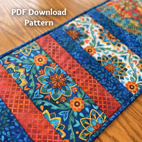 Quilt-As-You-Go 12"x42" Easy Quilted Table Runner Pattern - Polonia Designs - Polonia Designs