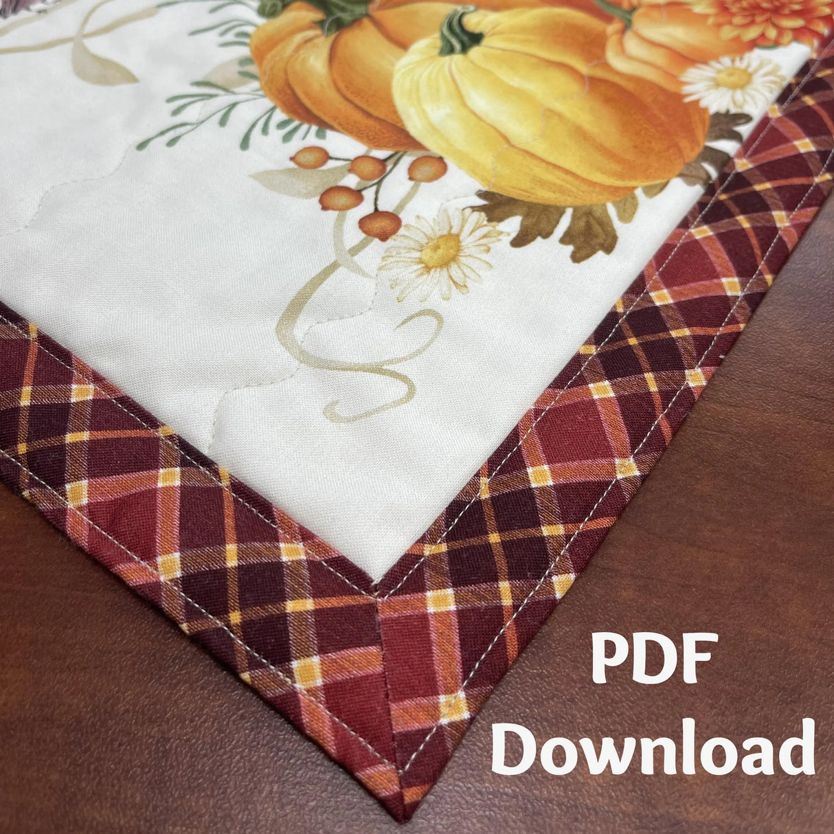 Quilted Panel Self-Binding Placemat Pattern Instant Download - Polonia Designs - Polonia Designs