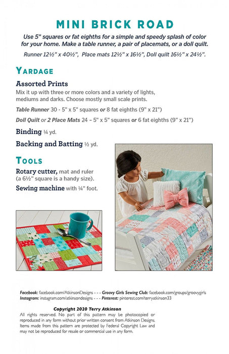 Mini Brick Road Table Runner pattern