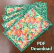 No-Iron Self-Binding Quilted Placemat Pattern Instant PDF Download - Polonia Designs - Polonia Designs
