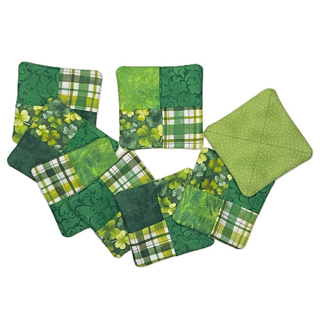 St. Patrick's Day Shamrock Flip-Out Quilted 8 Coaster Kit - Curated by Polonia Designs - Polonia Designs