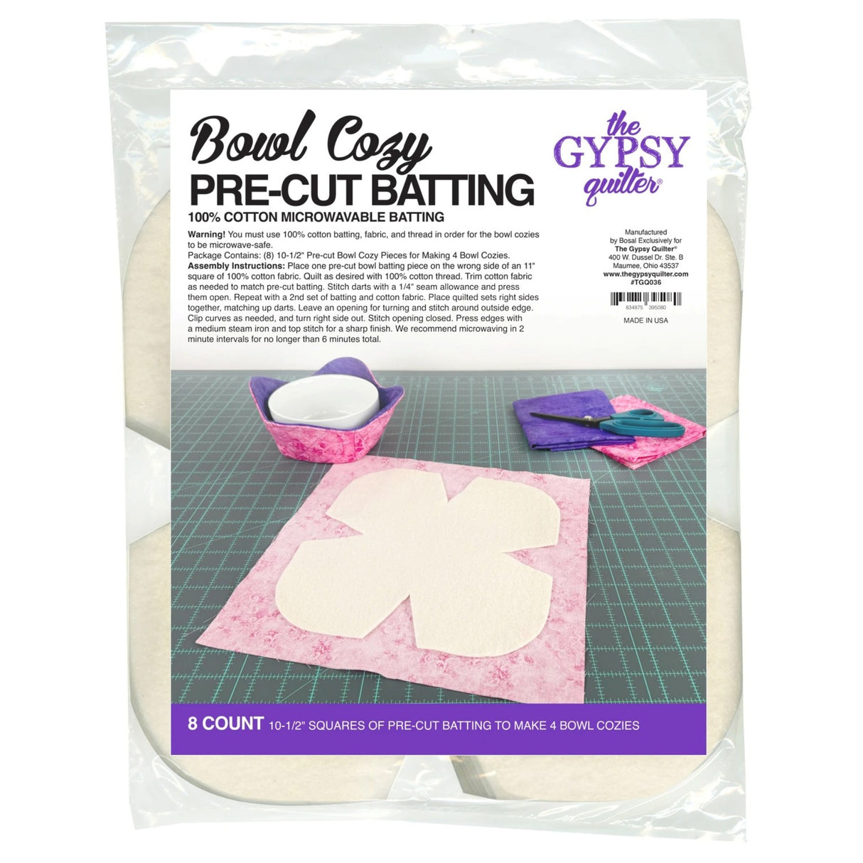 Bowl Cozy Pre-Cut Batting 8ct - Gypsy Quilter - Polonia Designs