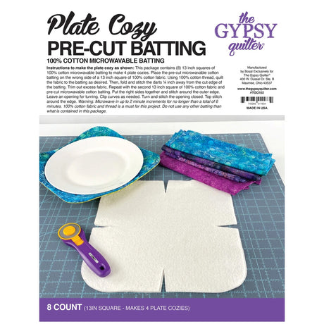 Plate Cozy Pre-Cut Batting 8ct - Gypsy Quilter - Polonia Designs