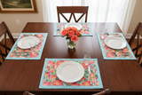 Veranda 12"x18" Self-Binding Quilted Placemats Kit-Teal | Set of 4